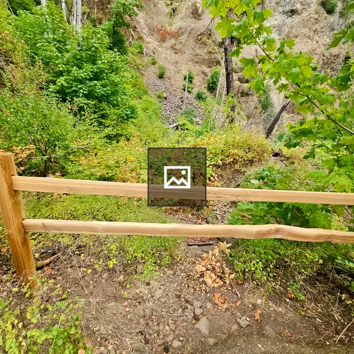 Wooden fence along trail in Gorge