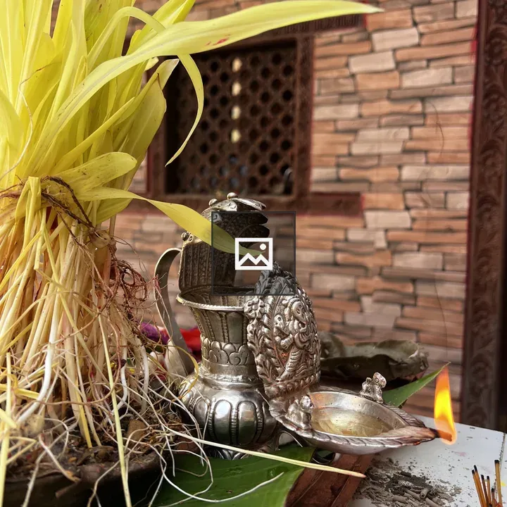 Close-up Ritual Setup with Oil Lamp