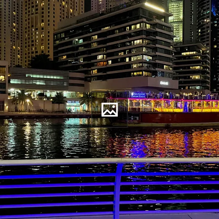 Night view of Dubai Marina lake