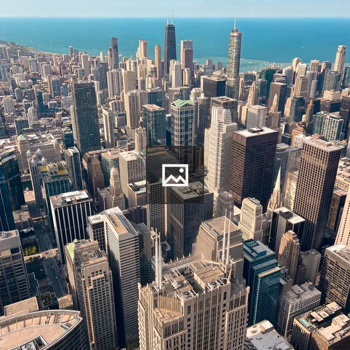 Aerial Downtown Chicago Skyline
