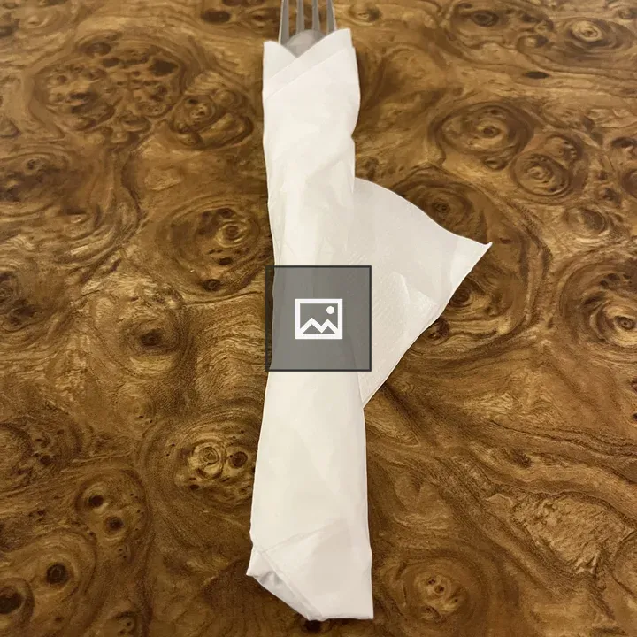 Restaurant silverware wrapped napkin