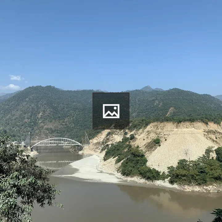 Steel Bridge Over River in Rudraprayag