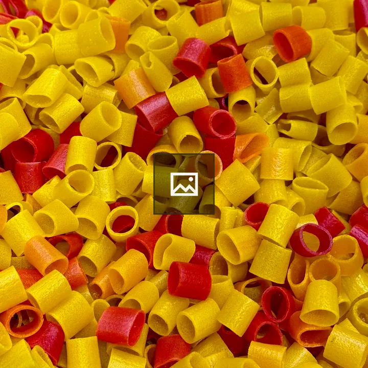 Colorful fryums close-up