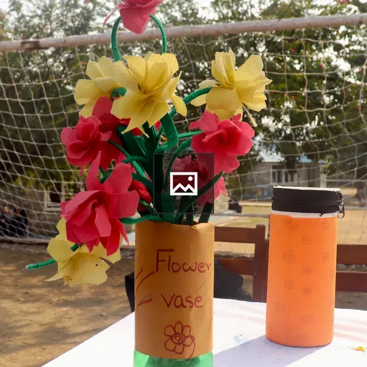 Decorative flower vase from bottle