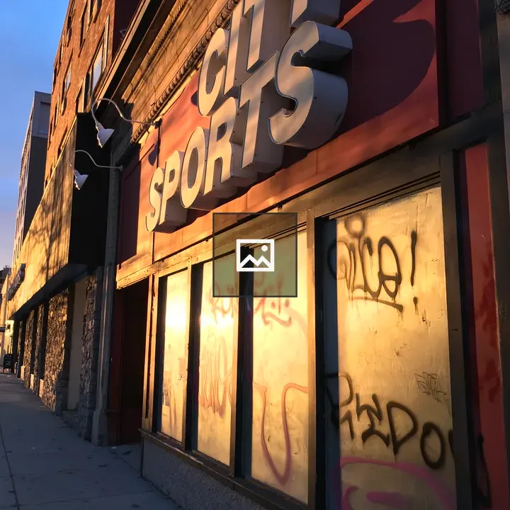 Abandoned City Sports storefront