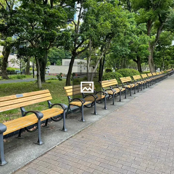 Benches in Hibiya Park