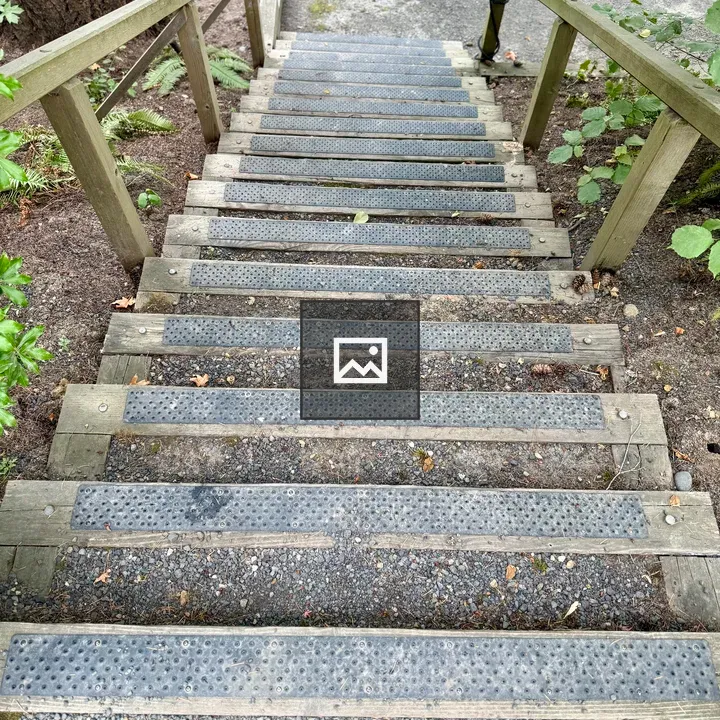 Wooden stairs in Japanese Garden