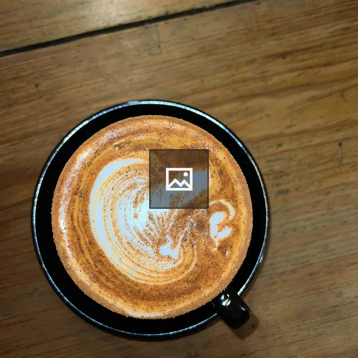 Latte Art Cup on Wood