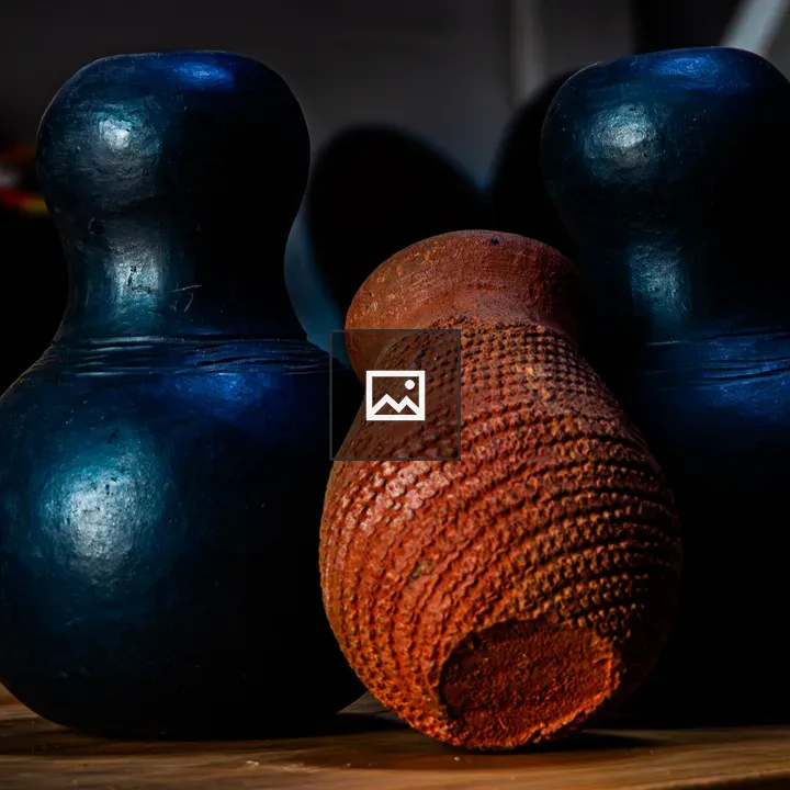 Terracotta Pot with Matte-Black Vessels