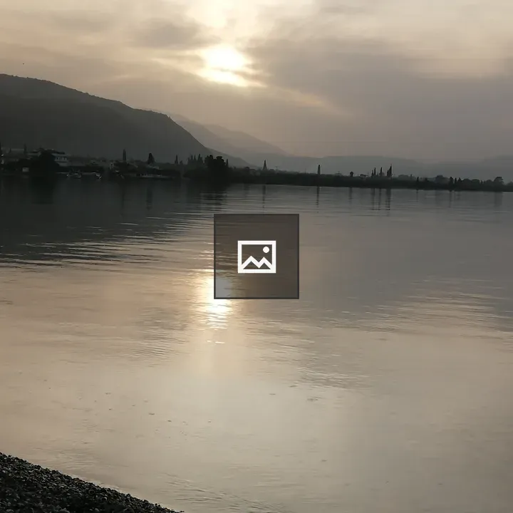 Sunset in Greece over water