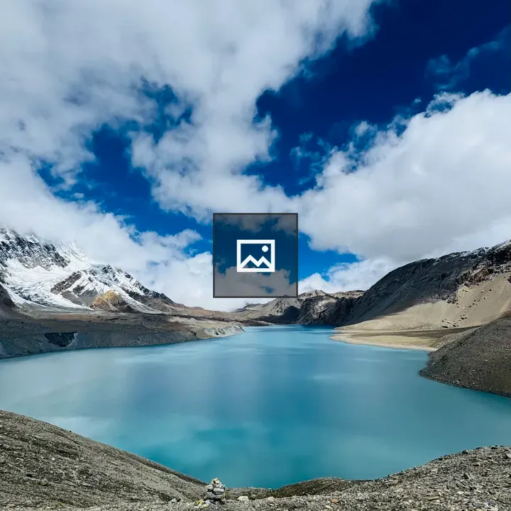 Turquoise Lake and Mountain Landscape