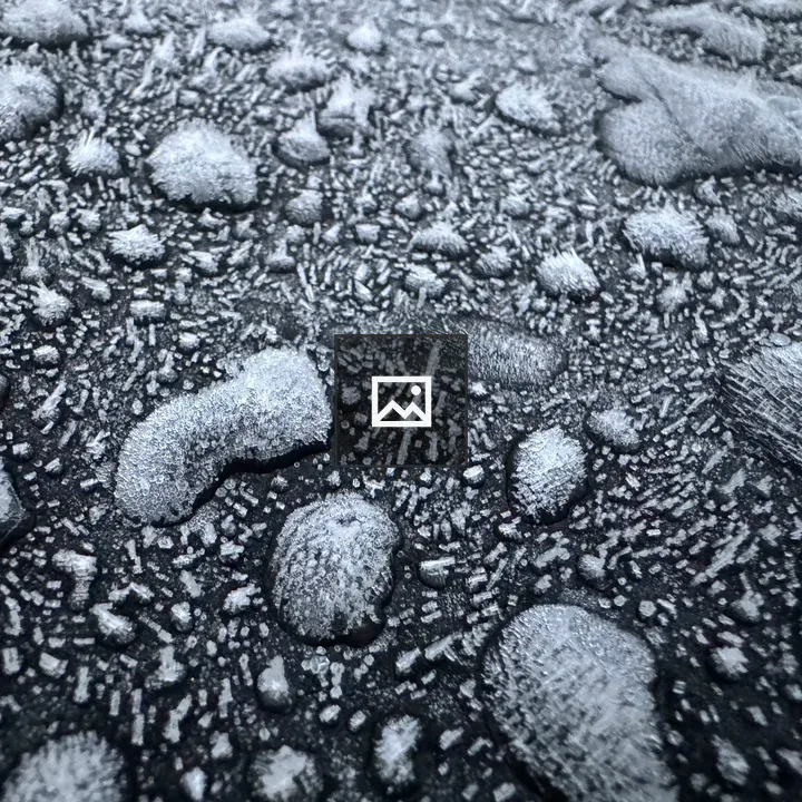 Close-up of frozen water on car surface