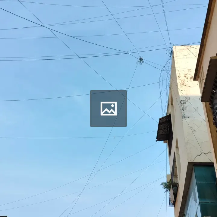 Cable network over city buildings