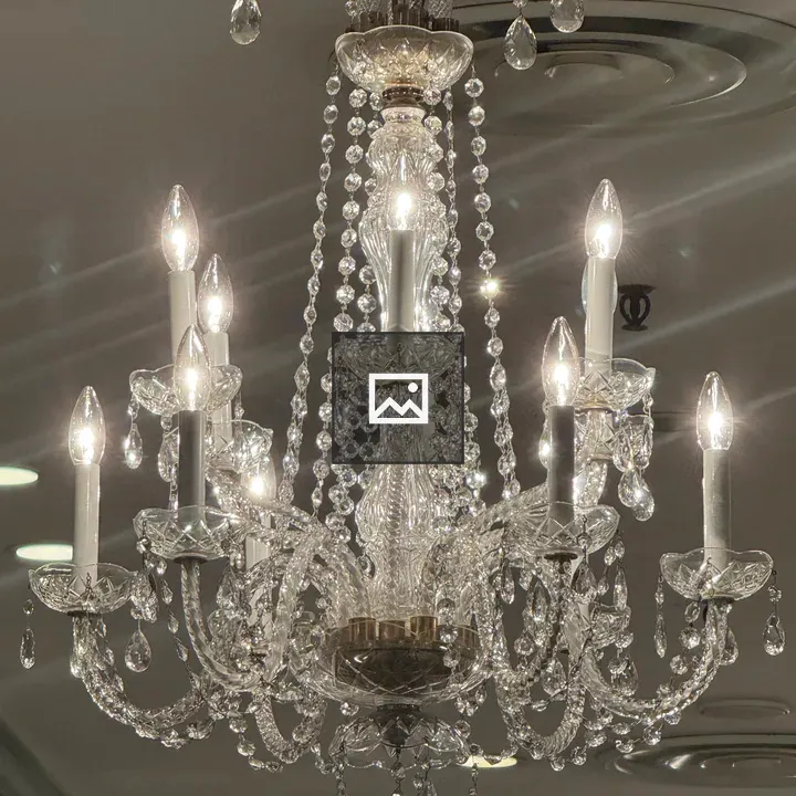 Crystal chandelier with candle-style lights