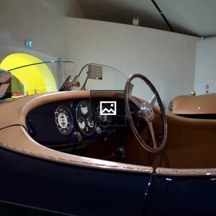 Interior view of vintage car