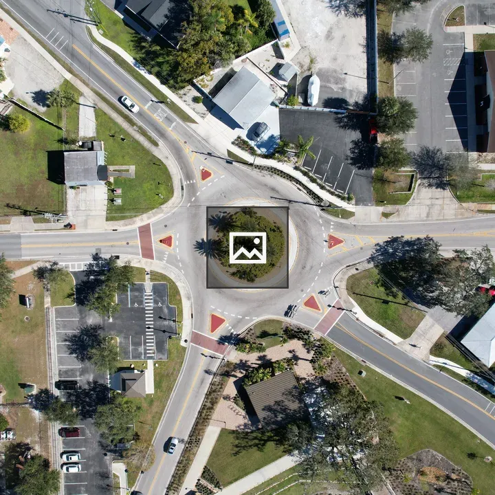 Aerial Roundabout in Downtown