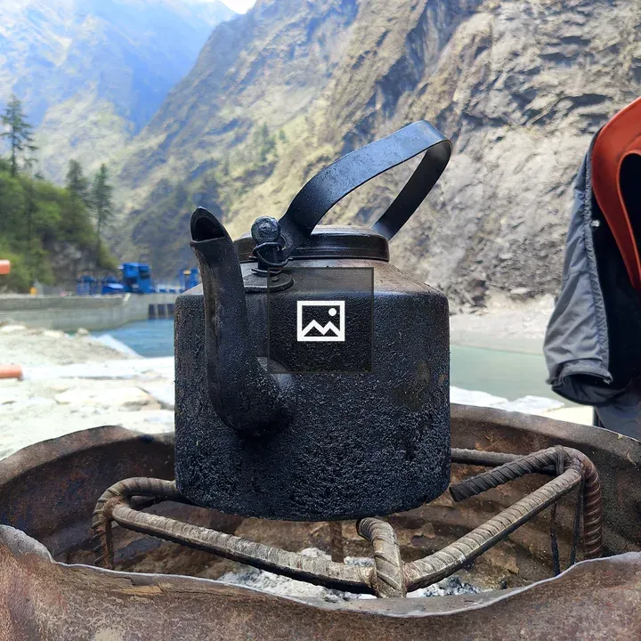 Kettle on Metal Stand