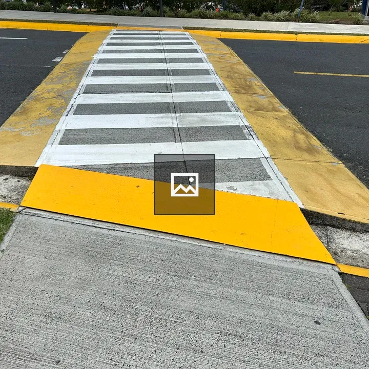 Crosswalk with Yellow Ramp