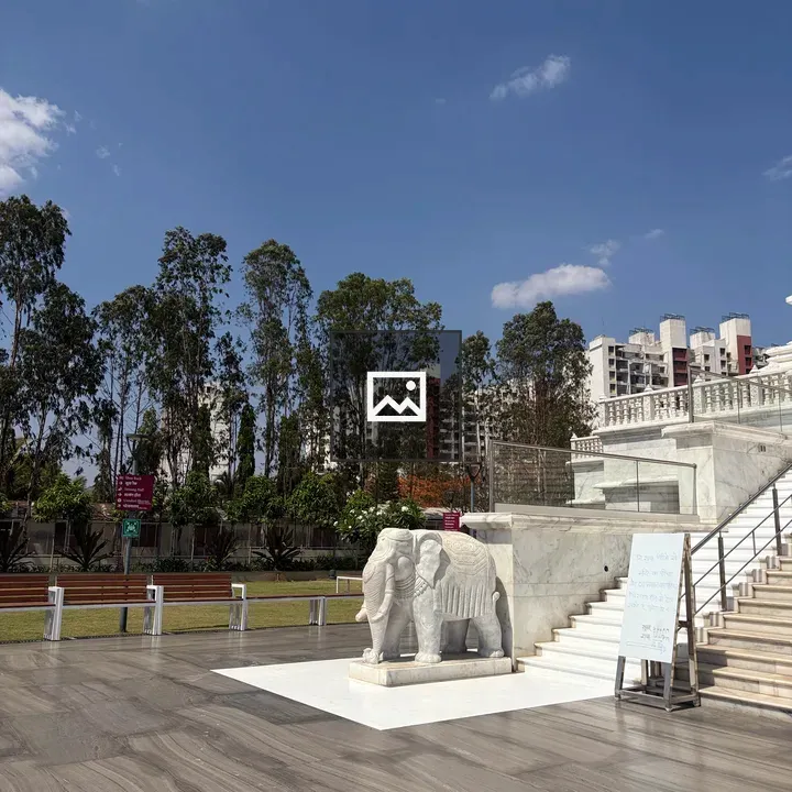White marble elephant sculpture
