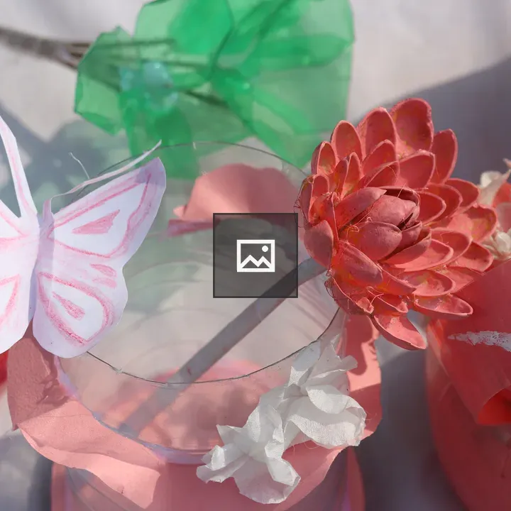 Close-up of Colorful Artificial Flowers