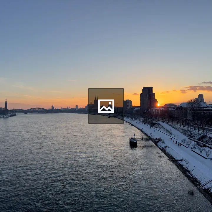 Rhine River Snowy Promenade