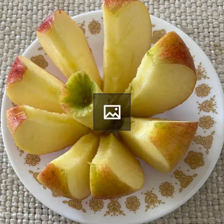 Fresh cut apple on a plate