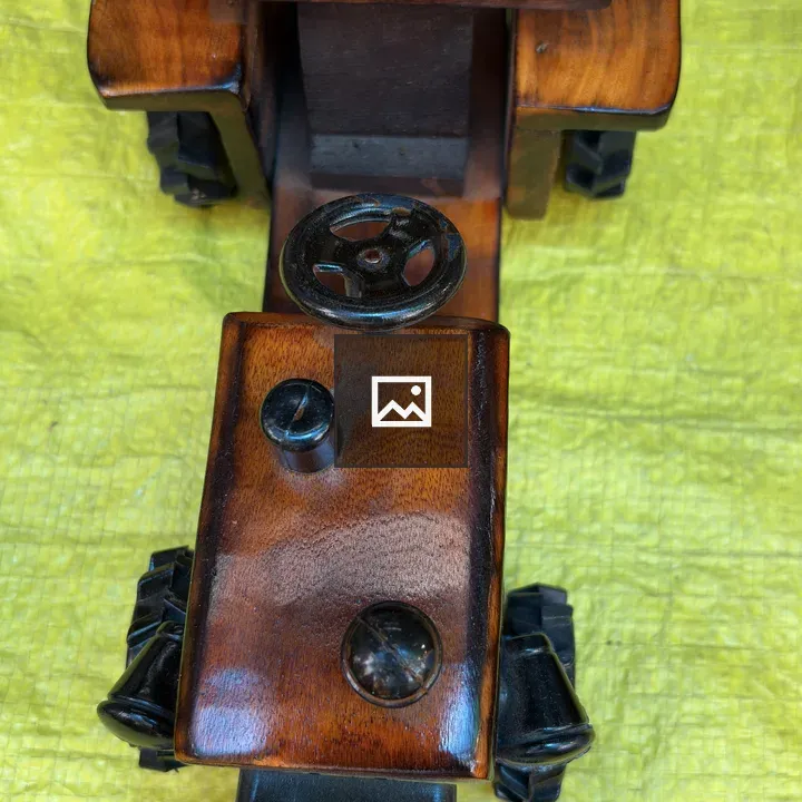 Handcrafted wooden toy tractor