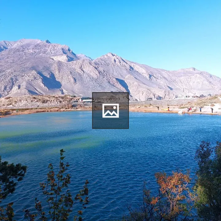 Lake scene with mountain backdrop