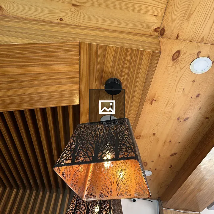 Close-up of modern ceiling light fixture
