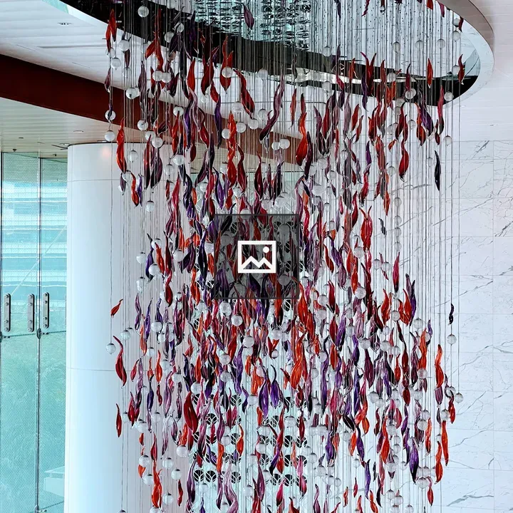 Chandelier with Glass Pieces