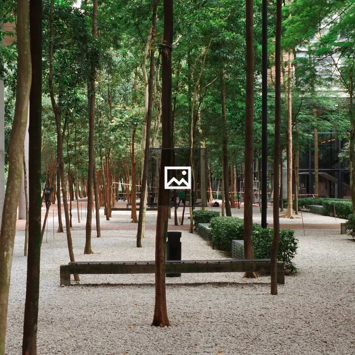 Park bench with trees