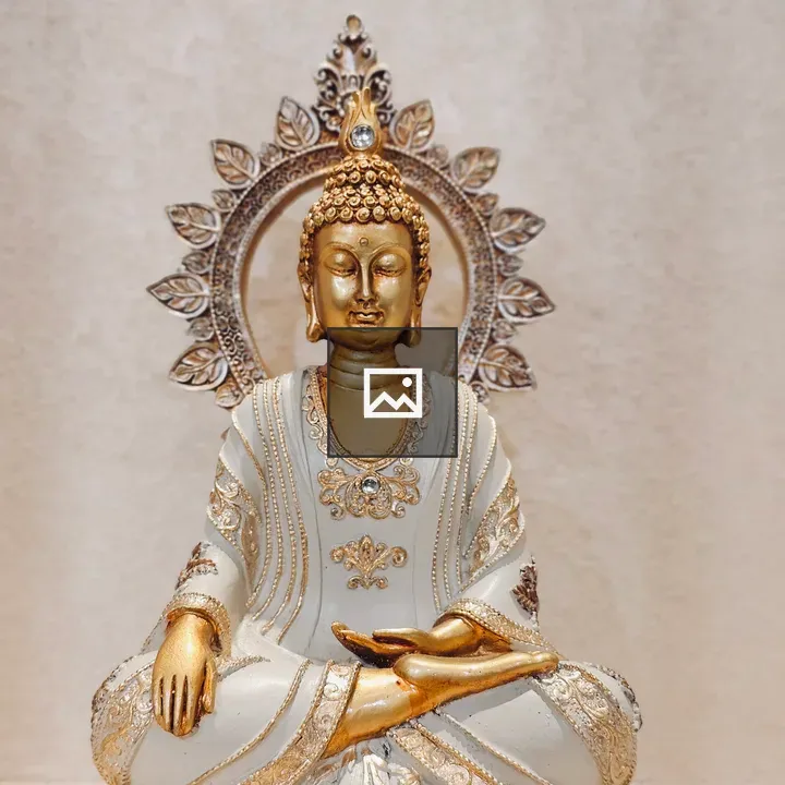 Buddha Statue in White and Gold