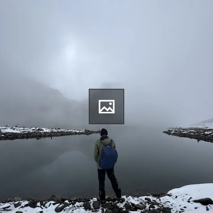 Person at Bhairav Kunda Lake