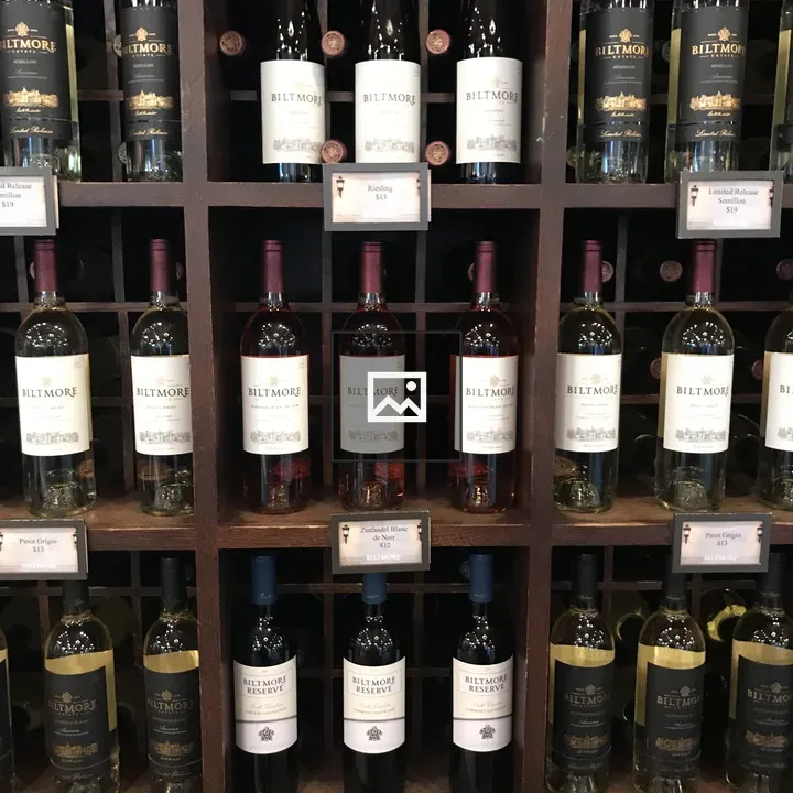 Wine shelves at Biltmore Estate