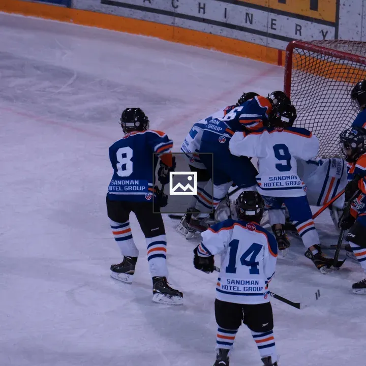 Hockey Players at Net in Kamloops