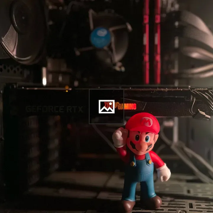 Super Mario inside Computer Case