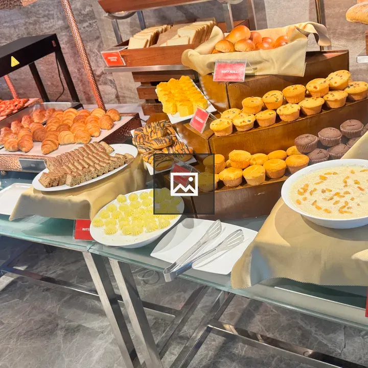 Buffet of breakfast pastries