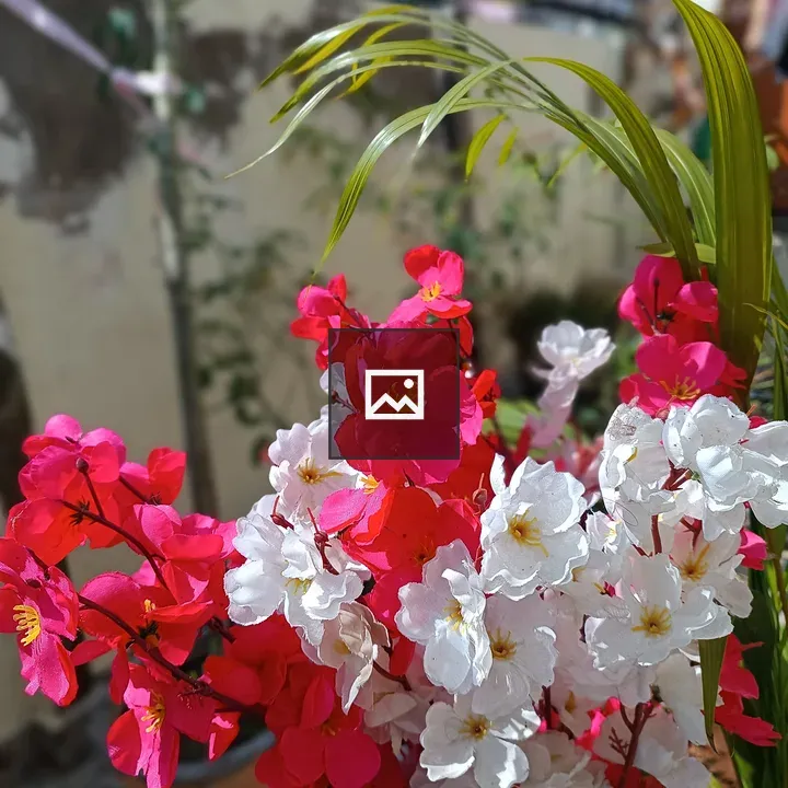 Red and White artificial flowers