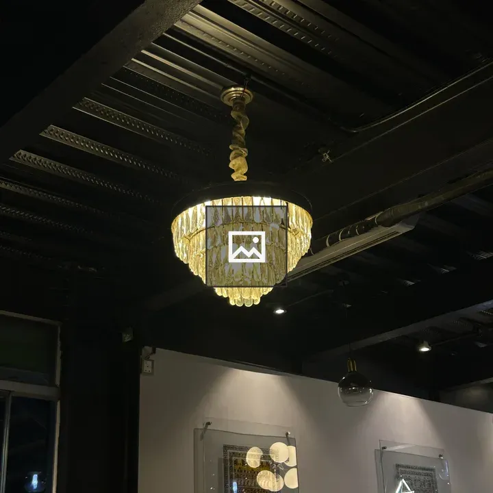 Chandelier in Dark Ceiling Room