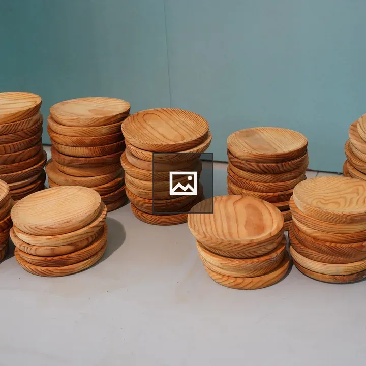 Stacked octopus plates on surface