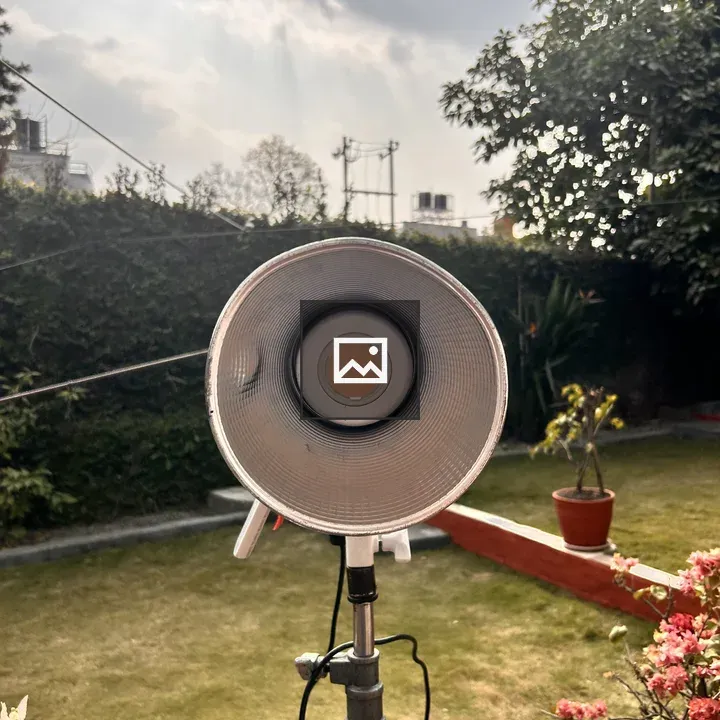 Outdoor studio light in garden