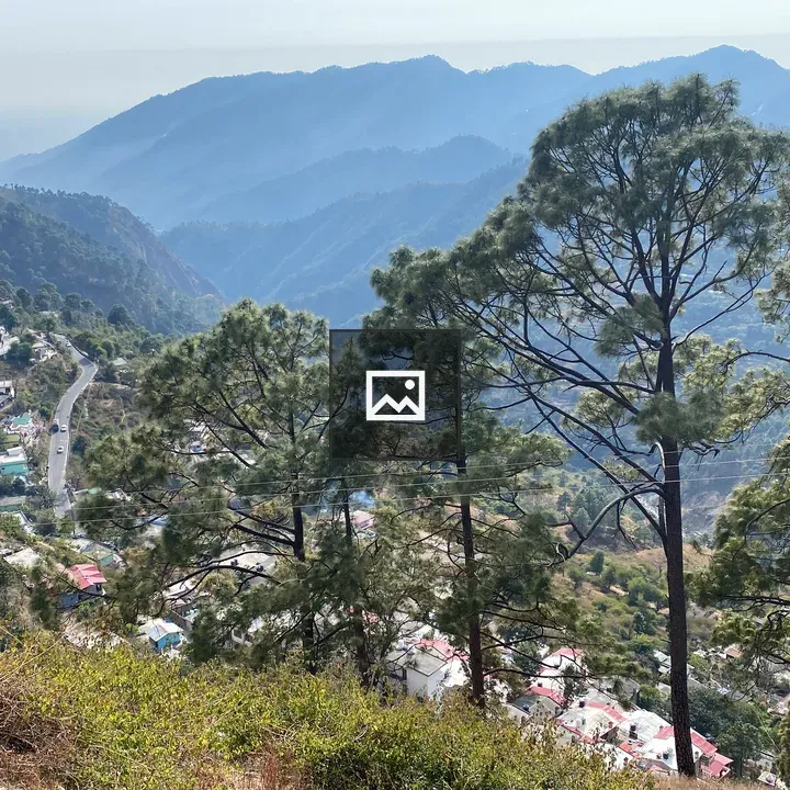 Mountain landscape with hillside town