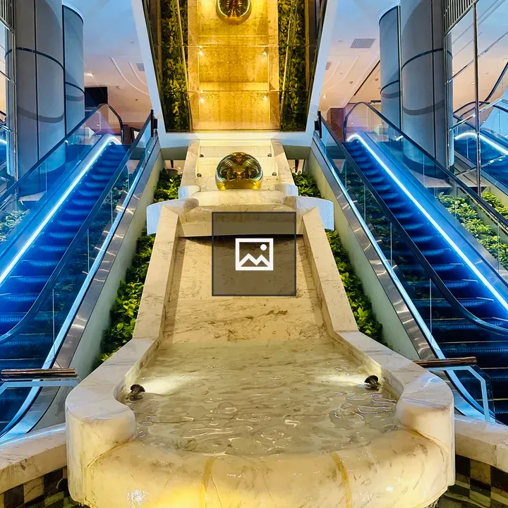 Waterfall and Escalator in Taipei Hotel