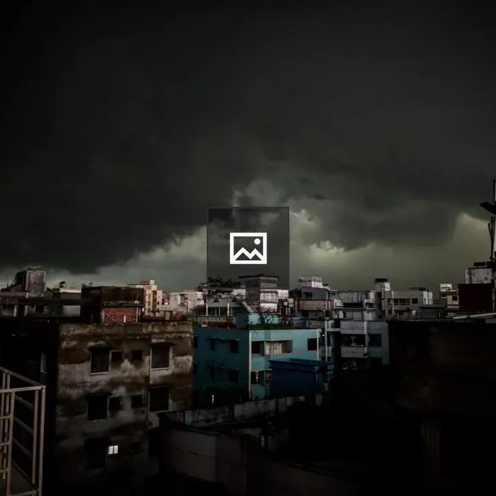 Storm over building and sky