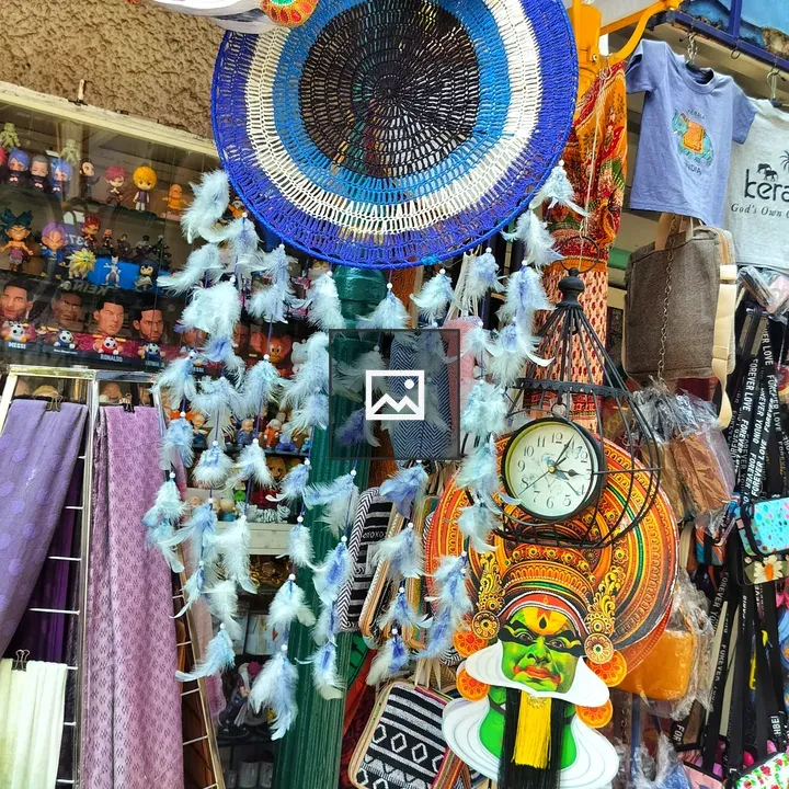 Vendor stand with crafts and dolls