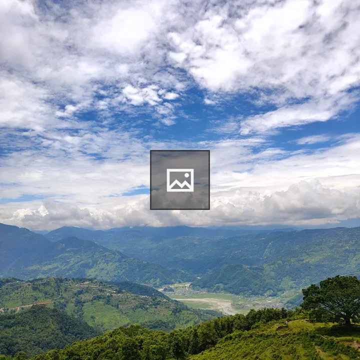 Panorama of Green Hills and Valleys