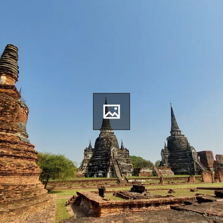 Ayutthaya Temple Ruins from Ground View