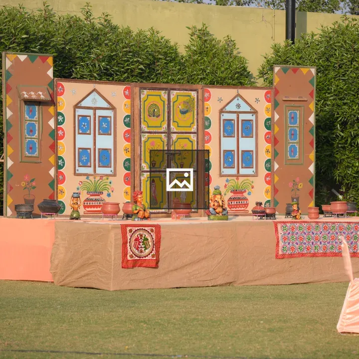 Outdoor stage with decorations