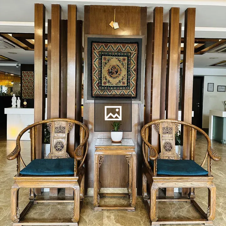 Elegant wooden chairs and table