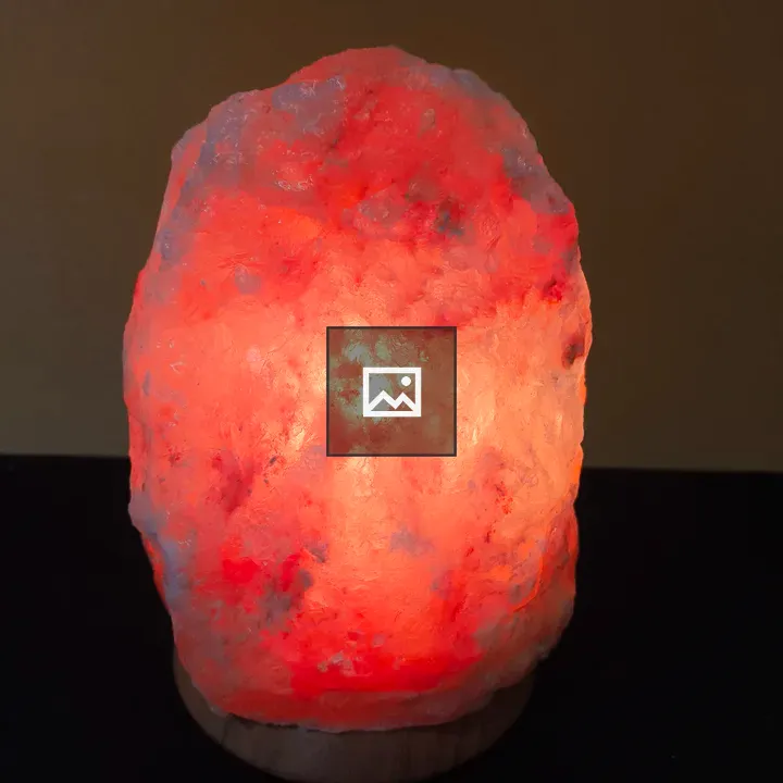 Red lamp on table